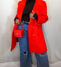 Escada Magaretha Ley Vintage Mohair Camel Wool Red Oversized Coat M L Rrp£899