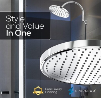 #ad Sparkpod Large 10quot; Rain Shower Head Rainfall Shower with High Gentle Pressure $27.60
