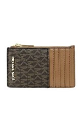 Michael kors Ladies jet set travel top zip card case Wallet Coin Pouch Brown MK