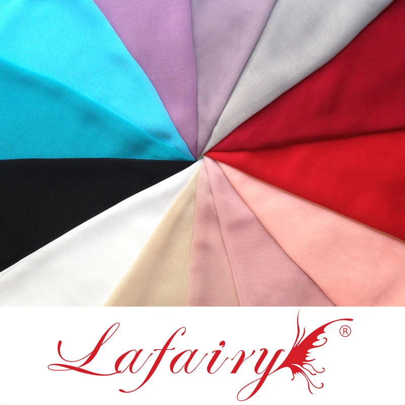 LAFAIRY Meterware chiffon Handarbeitsstoff fallend schwarz weiß rot türkis Tuch Dekostof