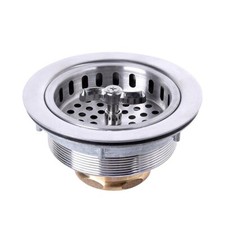 304 Stainless Steel Kitchen Sink Twist Lock Basket Drain Assembly W/brass Nuts