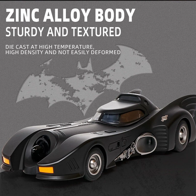 Modello AUTO BATMOBILE 1989 MACCHINA BATMAN DC Comics WB Die-cast 1:18 luci LED - Immagine 4 di 4