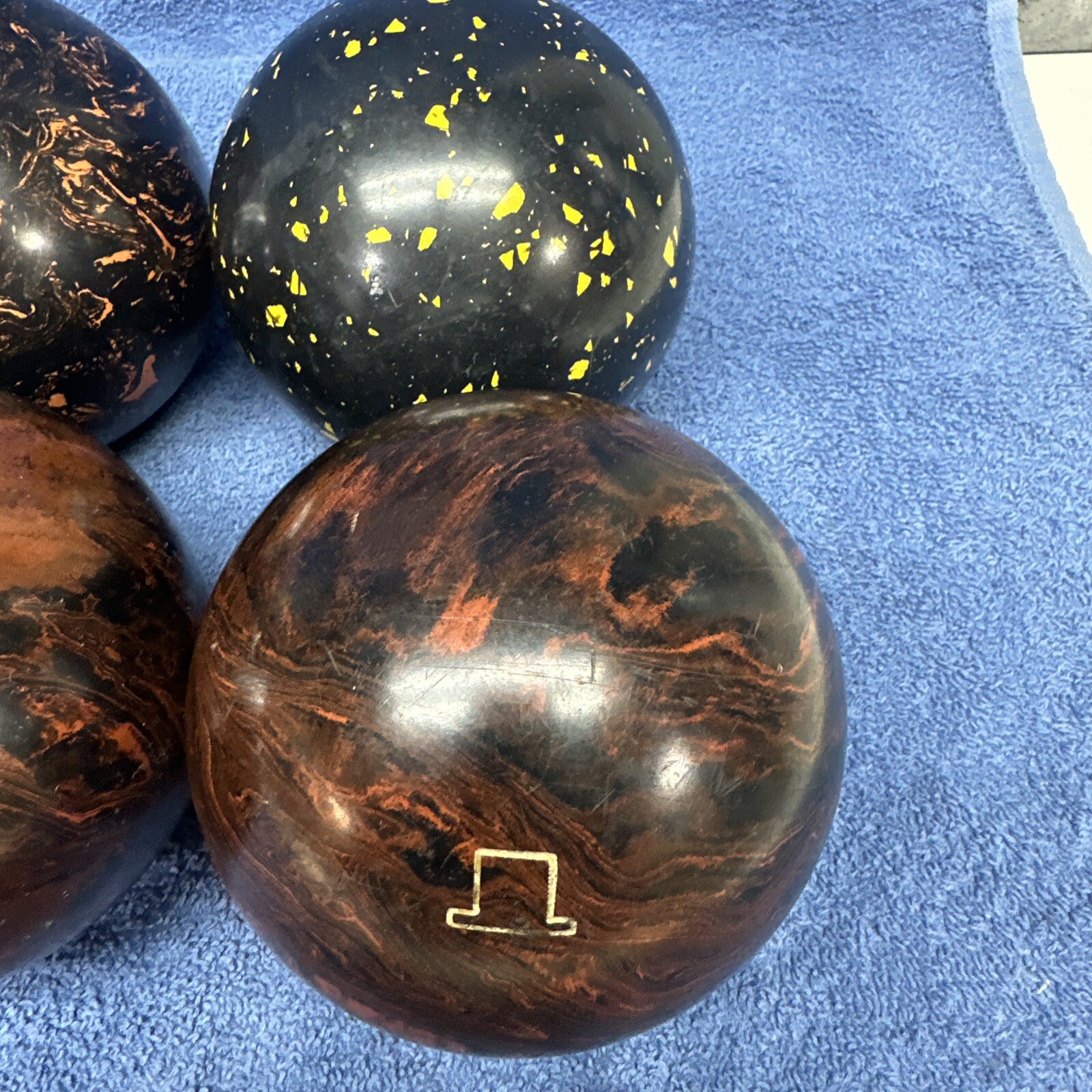 NEW OLD STOCK MANHATTAN HARD RUBBER CANDLEPIN BOWLING BALLS 19591963