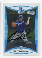 SIGNED BASEBALL CARD AUTO KANSAS CITY ROYALS 2008 BOWMAN CHROME CLINT ROBINSON