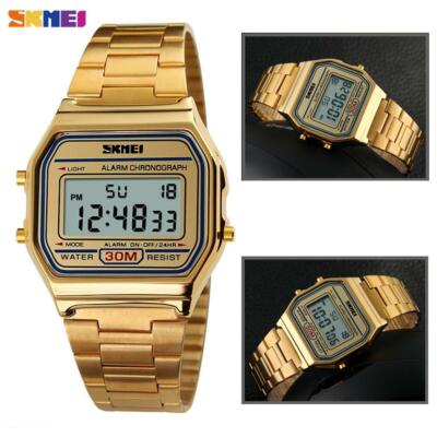 Hochwertige Herren Damen Edelstahl Multifunktion Digital Armbanduhr Ultra