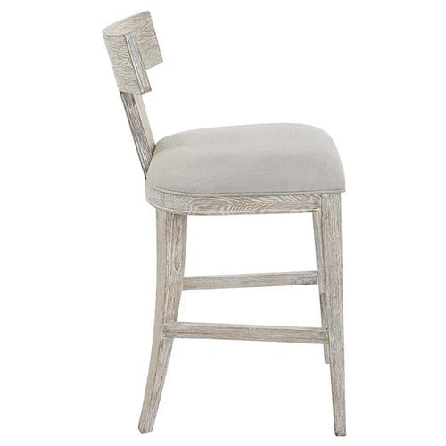 Uttermost Idris 26" Contemporary Pine Wood Counter Stool in White/Woodtone - Picture 4 of 10