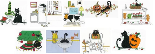 *Imaginating Counted Cross Stitch Patterns BY KATS by KELLY Choose! Variety