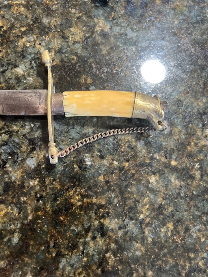 Vintage Kirpan Dagger Knife with Bone Handle Letter Opener Size