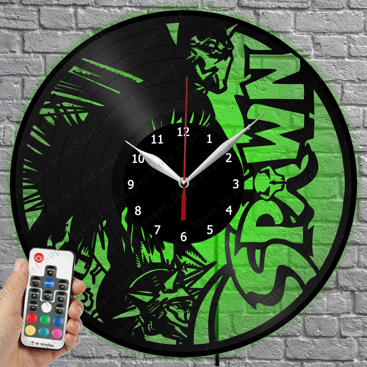 LED Spawn Vinyl Record Wall Clock with LED Light - 3419