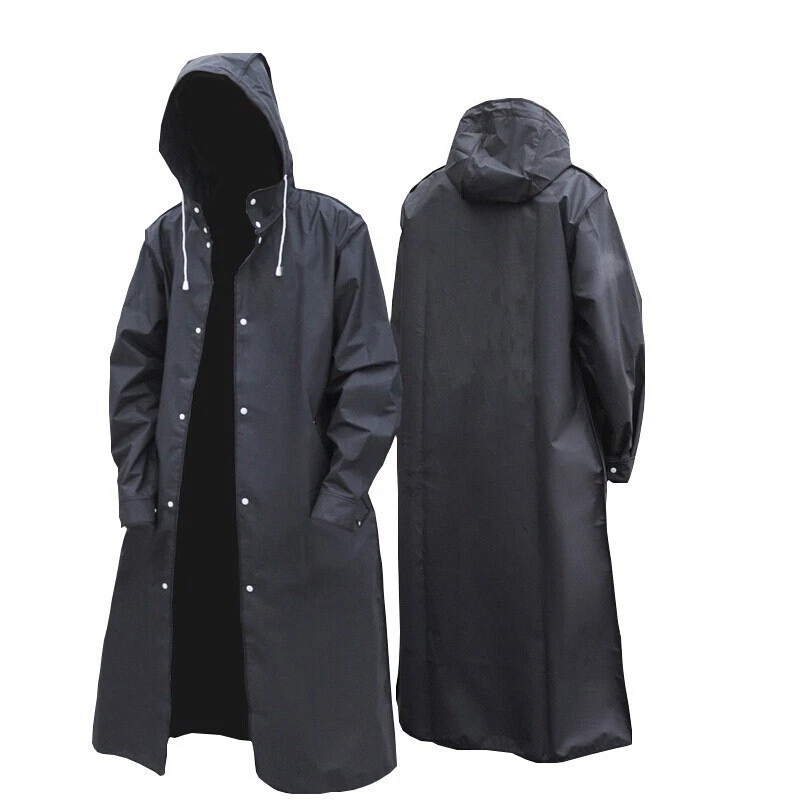 Men Black Waterproof Long Raincoat Rain Coat Hooded Trench Jacket Outdoor Hiking
Opens in a new wind