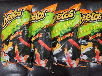 NEW LOOK, SAME TASTE 4 CHEETOS FLAMING'HOT LIMON CRUNCHY 8 1/2 OZ EACH 07/2026