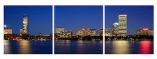  Boston Skyline ready to hang 3panel mounted canvas wall art/surpassed stretched