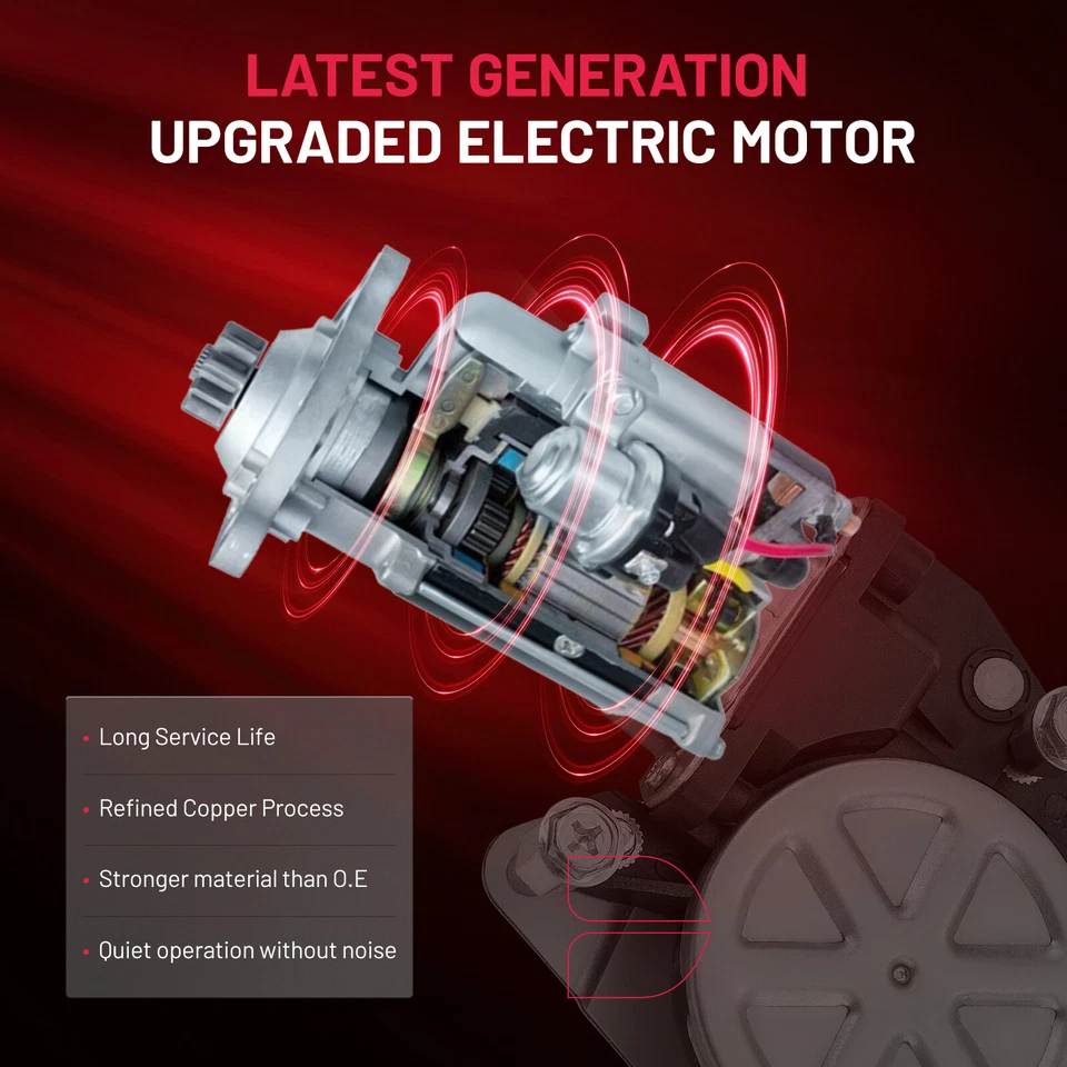 Rear Right For 2003-2007 Honda Accord Sedan Power Window Regulator w/ Motor - Image 4 of 4