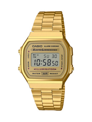 CASIO Vintage digital Edelstahlarmband Alarm Licht Stoppuhr Kalender Unisex A168
