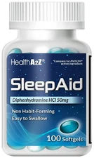 Sleep Aid Diphenhydramine HCl 50mg 100 Softgels Supports Deeper