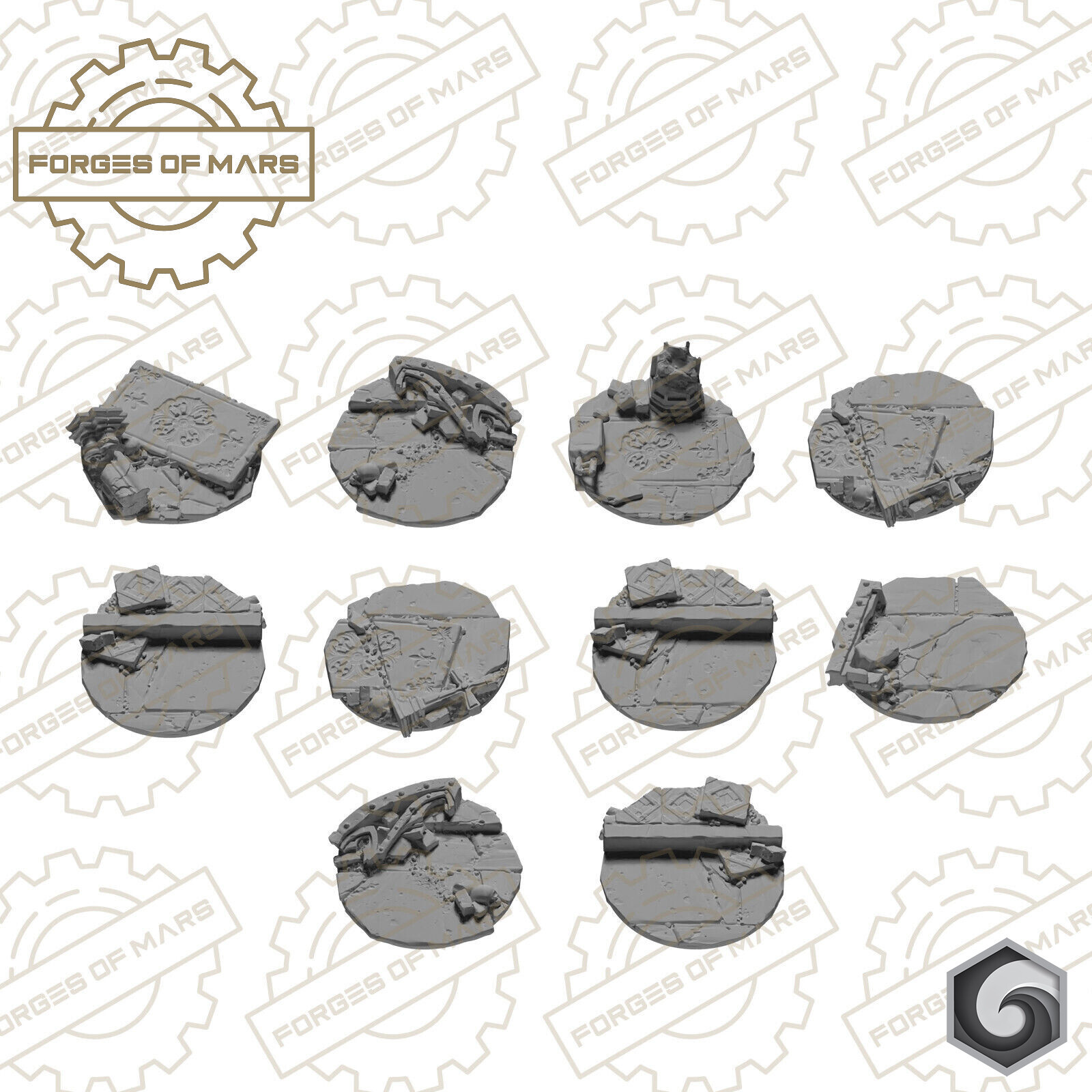 Base Toppers Eternal Pilgrims Cathedral ronds 40mm x10 pour socles figurines