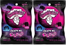 2x Warheads Galactic Mix Cubes Chewy Candy Peg Bag 127g American Candy