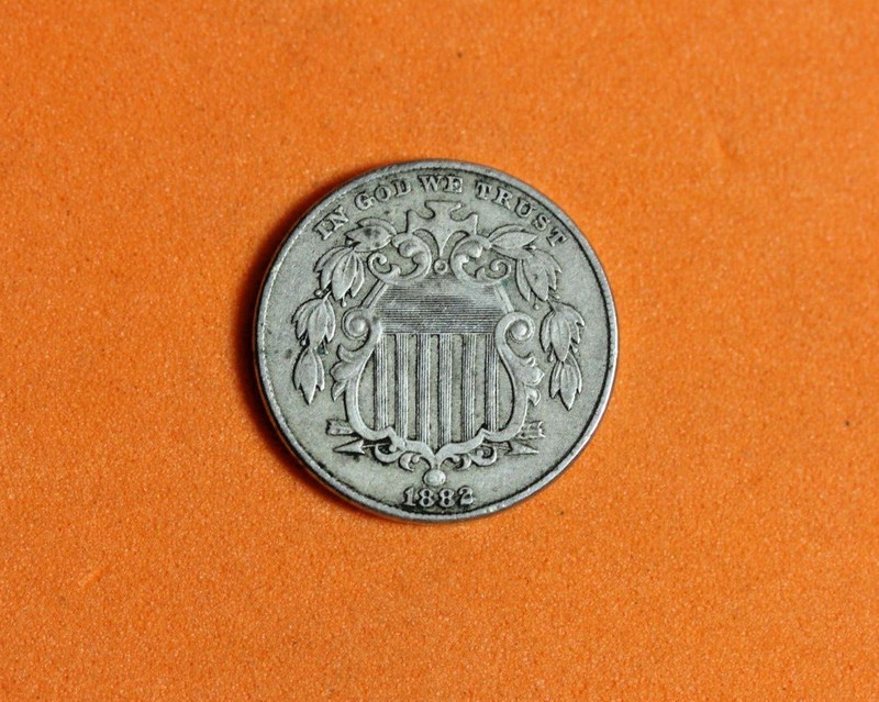 1882 Shield Nickel 5 Cent Piece #P08322