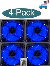 4-Pack: NEW Enermax 90mm x 25mm Blue LED 3-pin 12V PC Case Cooling Fan Screws