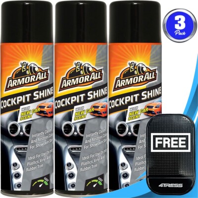 3 x Car Interior Cleaner 500ml Spray Cans Cockpit Shine New Car Scent 83500ML+M
