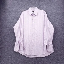 Hugo Boss Dress Shirt Mens 16 32 33 Purple Button Up Striped Long Sleeve Formal
