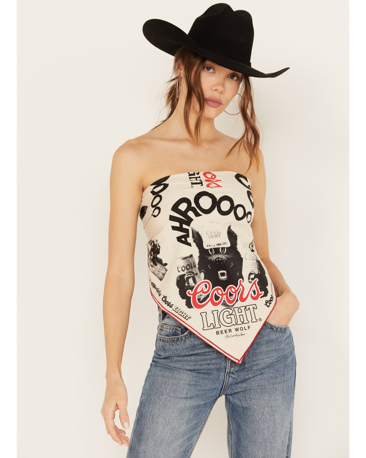 The Laundry Room Women's Coors Light Wolf Bandana Top White eBay