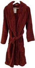 Soft Surroundings Soft Plush Cozy Belted Bath Robe Womens Large Red New NWT