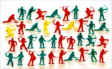 Lot of 38 Vintage 1960's TIM MEE Plastic 70mm / 3" COWBOYS  INDIANS Soldier Lot