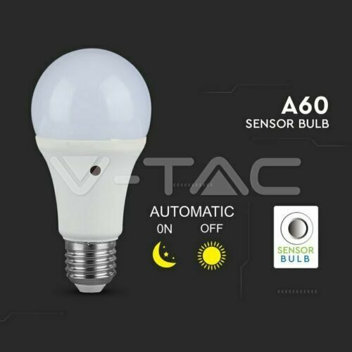 Lampadina LED E27 8W Bulb A60 con Sensore Crepuscolare Life