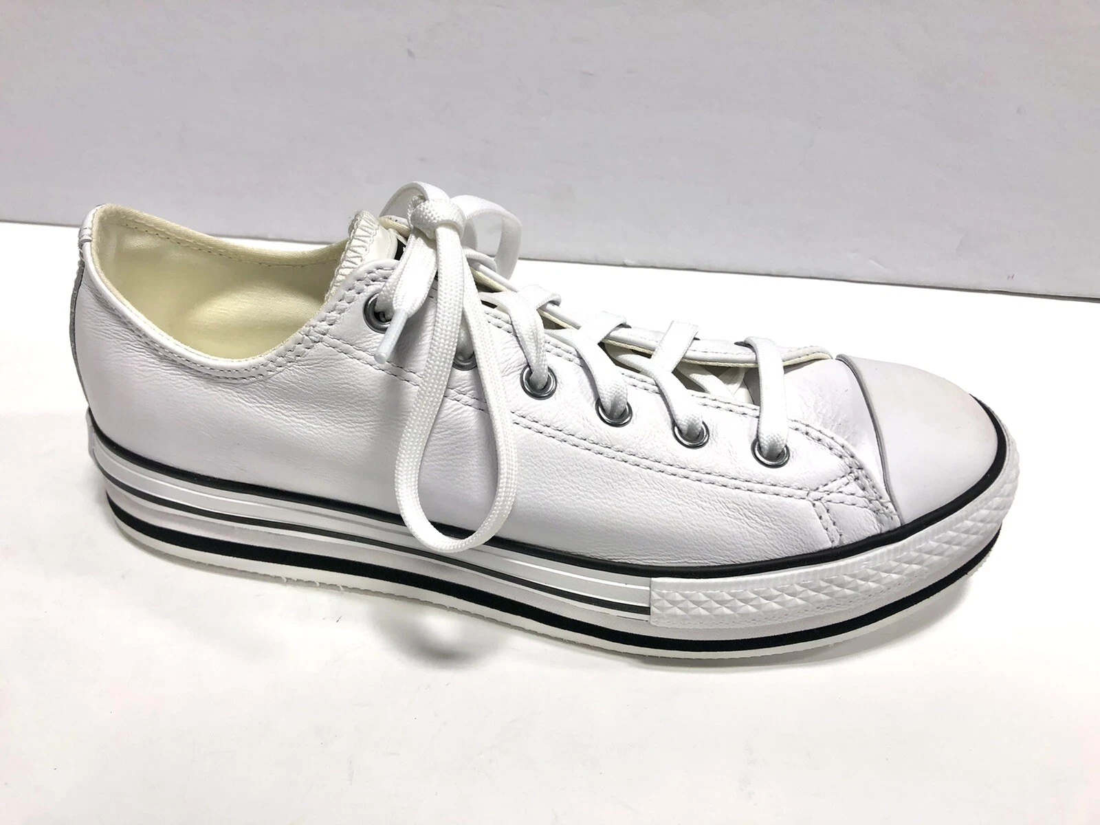 Scarpe basse Converse Chuck Taylor Eva Lift in pelle bianca ragazzo ragazza taglia 6M