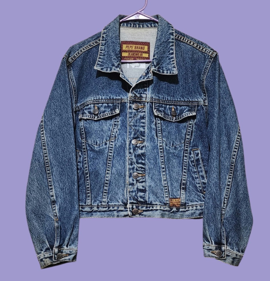 PEPE JEANS カラーブロックジャケット Vintage 90s Pepe Jeans 100% Cotton Blue Denim Trucker Jacket Women