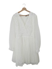 SIMPLEE Robe de cocktail Dames Robe T EU 48 blanc style décontracté