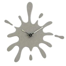 Stephanie Imports Modern Minimalist Gray Ink Splash Silent Wall Clock (19.5” ...
