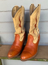 VTG 1970s Frye Black Label Longhorn Inlay Cowboy Western Boots Womens 8.5B USA