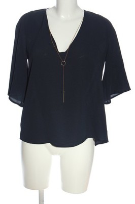 MANGO BASICS Langarm-Bluse Damen Bluse Gr. DE 36 blau Casual-Look