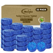 Toilet Bowl Cleaner Tablets 32 Packs-85oz, Ultra-Clean Blue Cleaners for Deod...