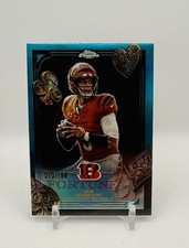 2025 Topps Chrome Joe Burrow Fortune 15 Aqua Refractor /199 Bengals