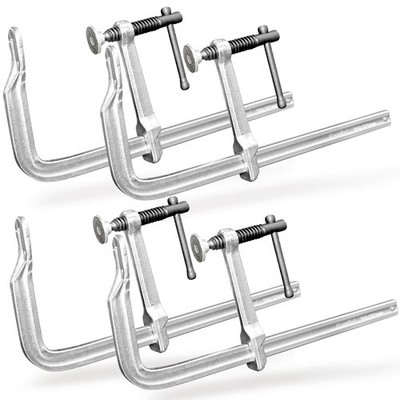 4-Pack 12-Inch Heavy-Duty F-Clamps for Welding, 12 Inch-4-3/4 Inch, Silver 
