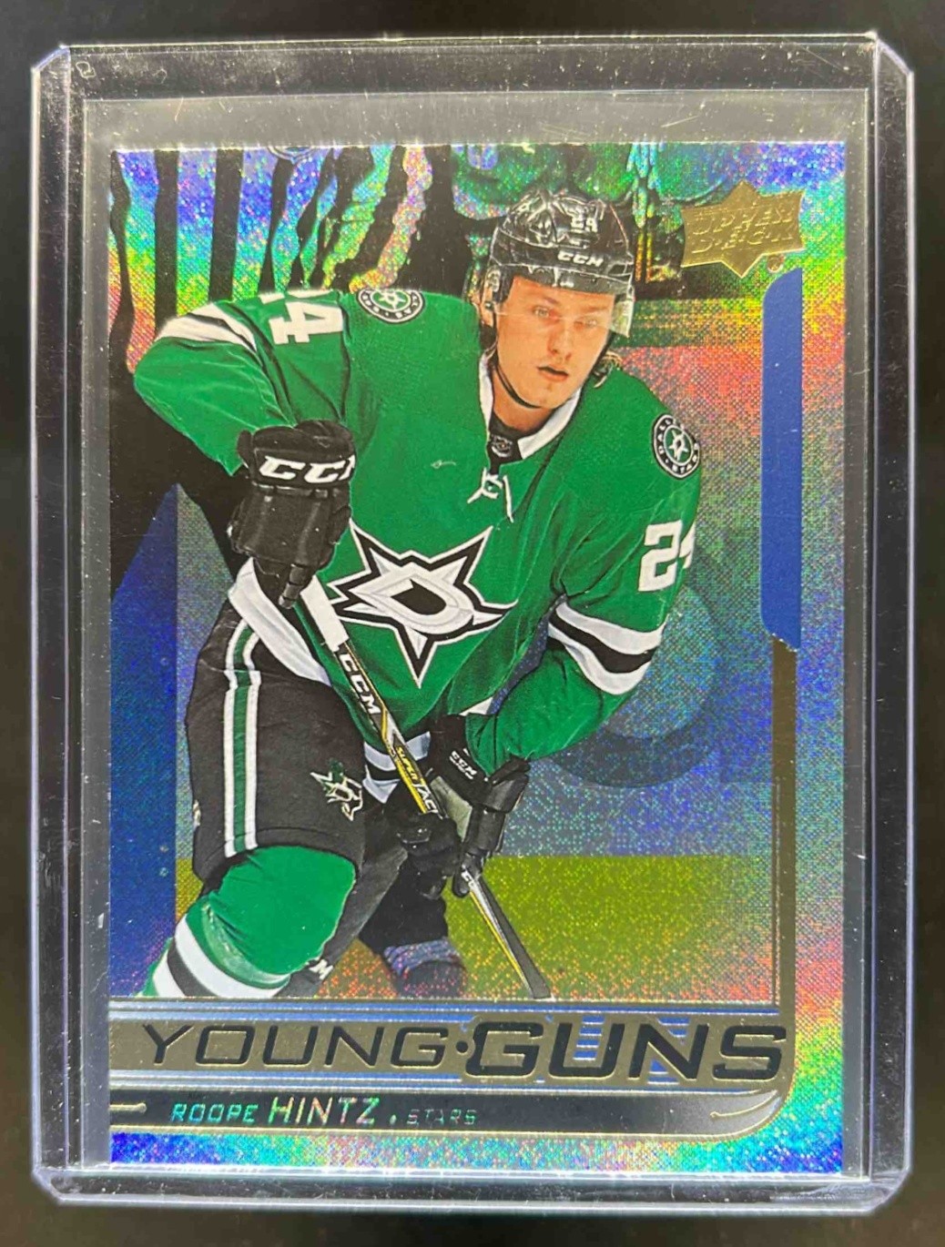 2018-19 Upper Deck Roope Hintz Speckled Rainbow Foil Young Guns RC #202 Stars