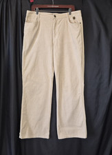 April Cornell For Cornell Trading Womens Ivory Corduroy Pants US 12