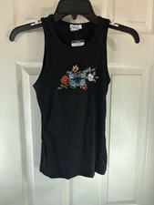 Rue21 Rue 21 Women XS Tank Top Embroidered Floral Roses Flowers Butterfly Adult 