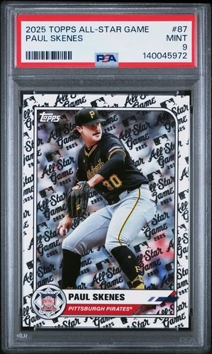 PAUL SKENES #87 ALL STAR GAME EXCLUSIVE CY YOUNG 2025 TOPPS ALL STAR GAME PSA 9