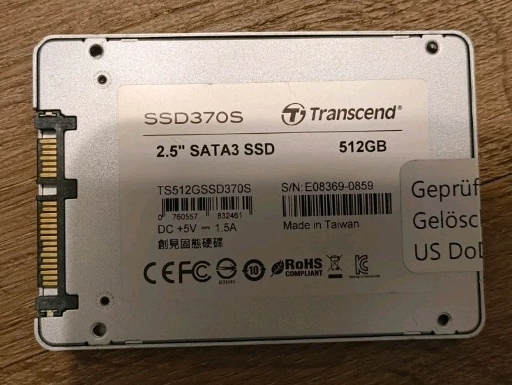 Transcend SSD370S 512GB, SATA 3, 2,5 Zoll Interne SSD - Bild 2 von 2