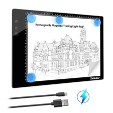 Rechargeable Magnetic A4 LED Light pad, IMAGE Tracing Pad, Ultra-Thin USB Pow...