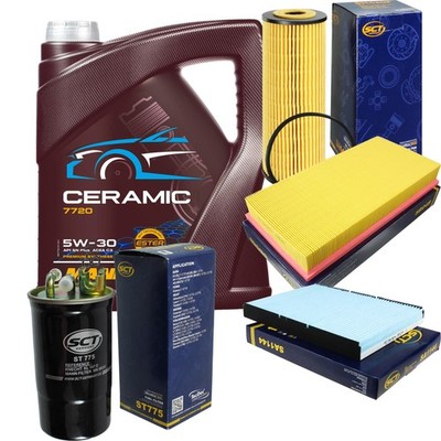 SCT Inspektionspaket 5L MANNOL Ceramic 5W-30 für VW Golf IV Variant 1.9 TDI