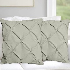 Hotel Quality Pinch Pleated Pintuck Euro Pillow Shams Set of 2 - Hypoallergen...