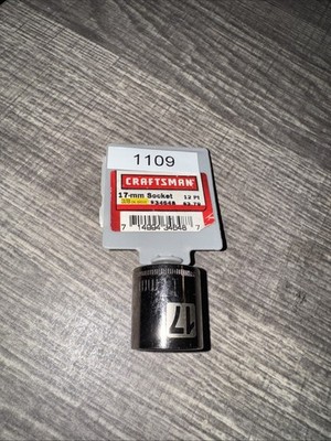 $13 Socket Sears Craftsman USA 17mm 12 Point 3/8'' 34648 Nos Easy Read Metric G2d