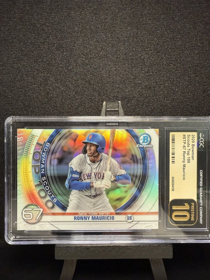 2020 Bowman - Bowman Scouts Top 100 Chrome Ronny Mauricio #BTP-67 (RC) - Image 2 of 3