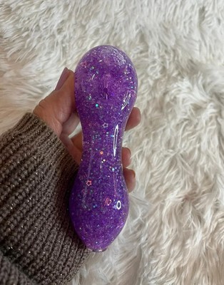 5'' Barbie Lavender Freezable Glass Pipe Glycerin Glass Tobacco Hand Pipe