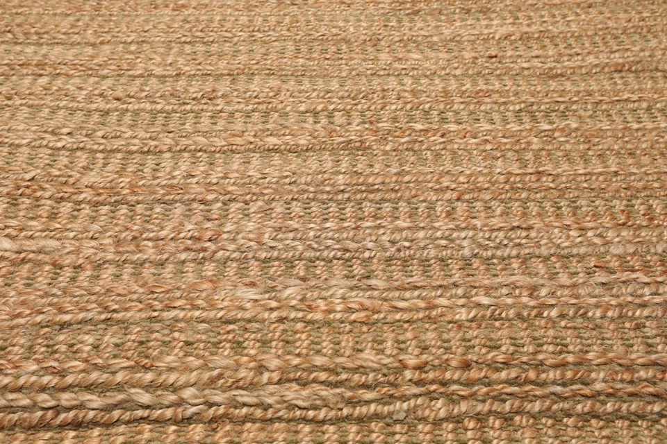 Alfombra tradicional lisa de yute y rayón anudada a mano bronceada 5' x 8' Foto 4 de 4